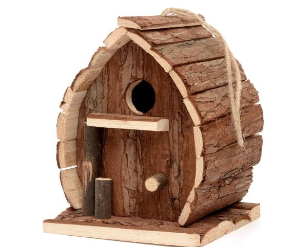 Casita para pájaros rustica